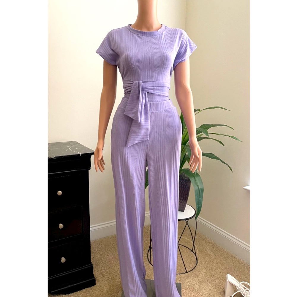 Lavender Two Piece Spring Pants Set. Dress it up or dress it down!